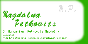 magdolna petkovits business card